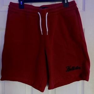 Hollister red shorts joggers size medium good as new